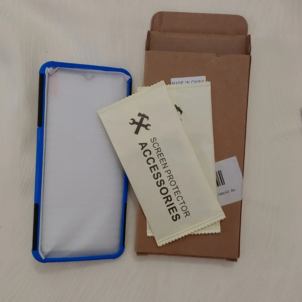 Galaxy A12 case with 2 Tempered Glass screen protectors - New
